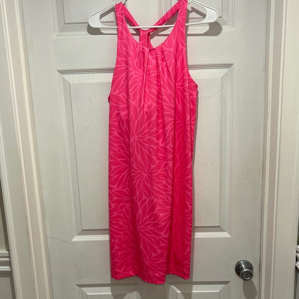 Vineyard Vines Pink Leaf Pattern Dress